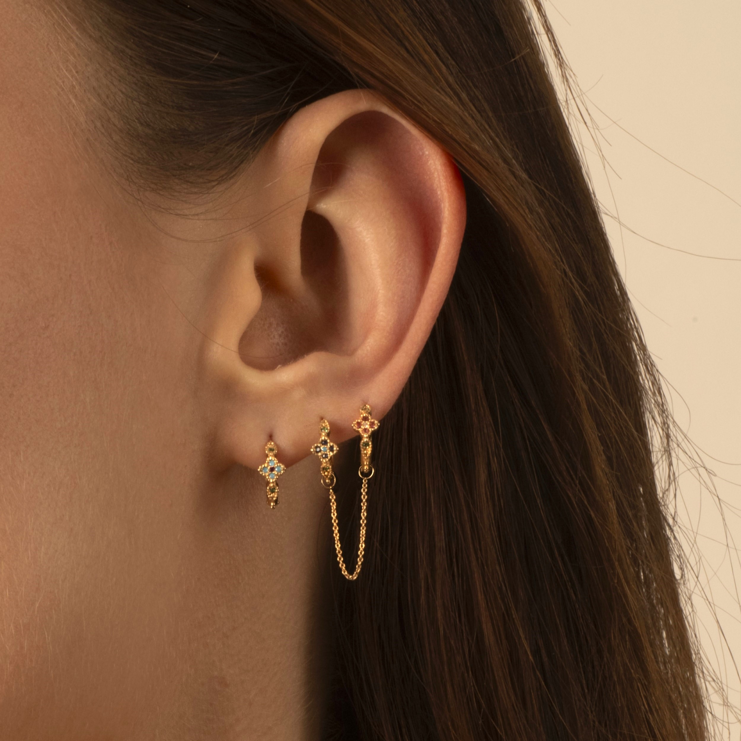 Angèle Brousse Eternity chaîne boucle d'oreille or jaune 5 cm