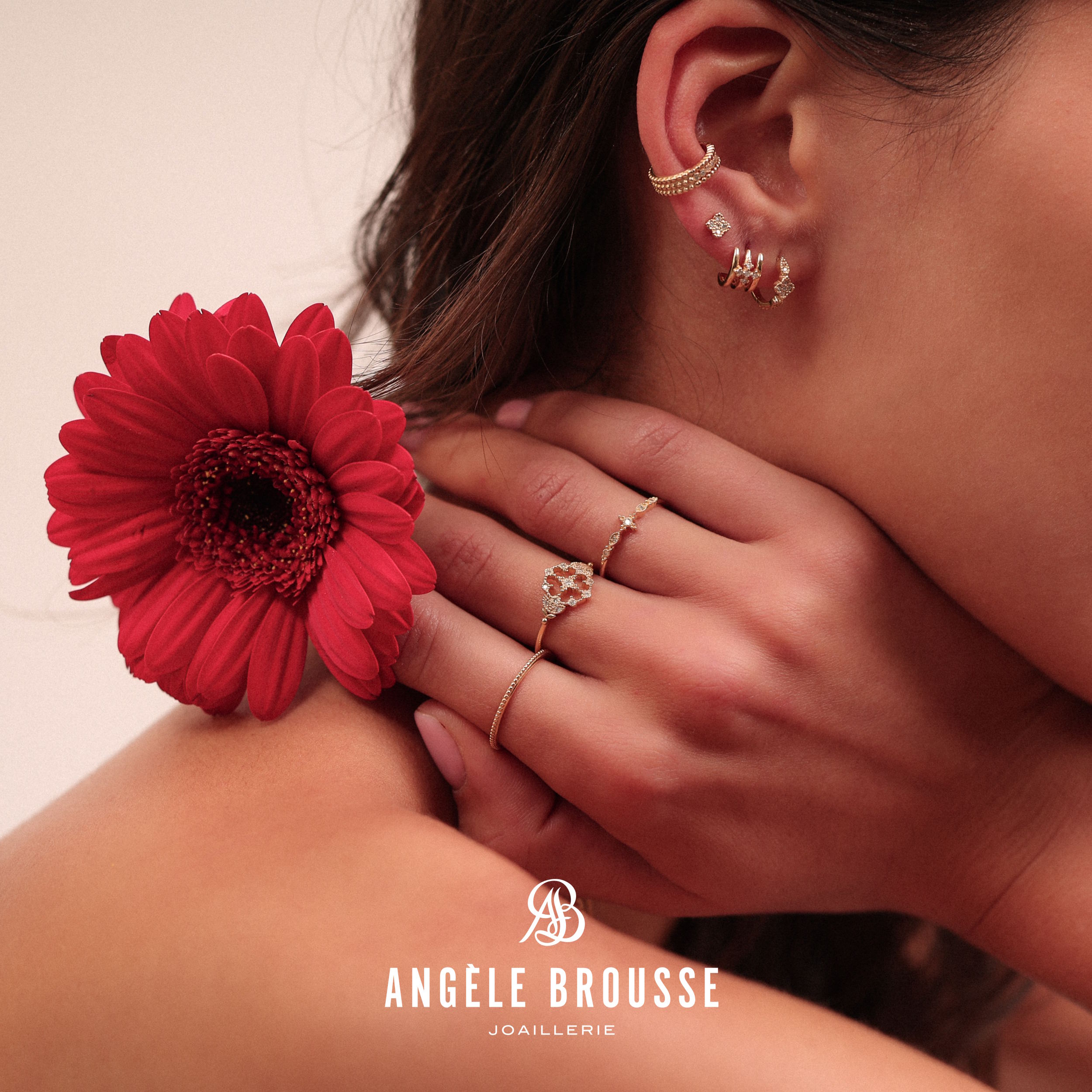 Angèle Brousse Eternity créole croix 3 anneaux or