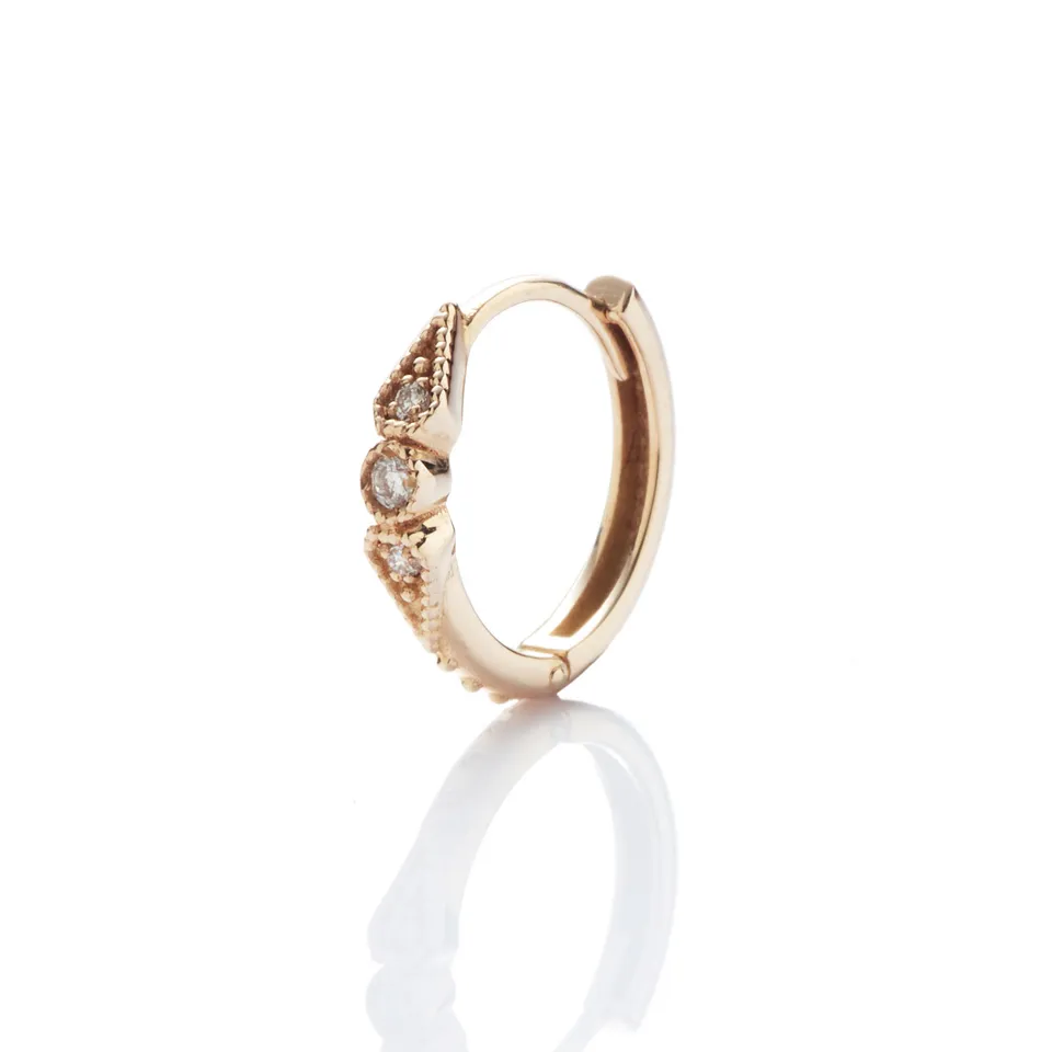 Angèle Brousse Stella mini créole 3 diamants or 18 carats