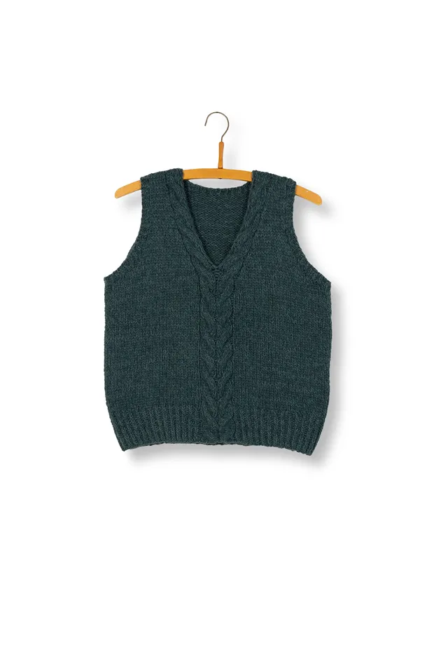 Isager Strandkål Vest kit tricot gilet laine