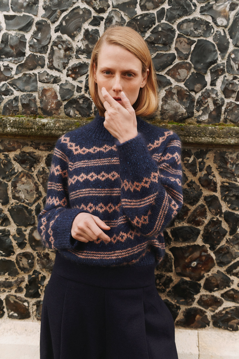 Isager Mikala Sweater kit tricot pull raglan tweed