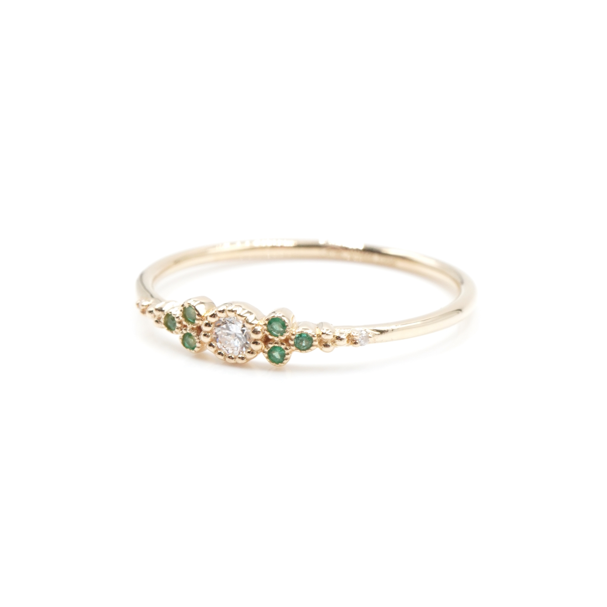 Angèle Brousse Paradis Little bague or émeraudes 6 pierres