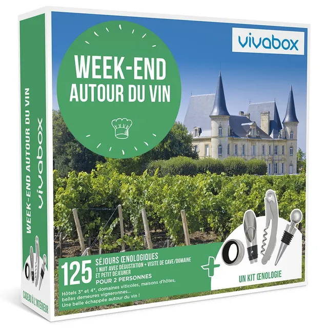 Vivabox Week-End Autour du Vin coffret cadeau 2 pers