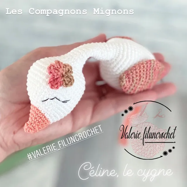 Céline le cygne patron crochet tutoriel amigurumi PDF
