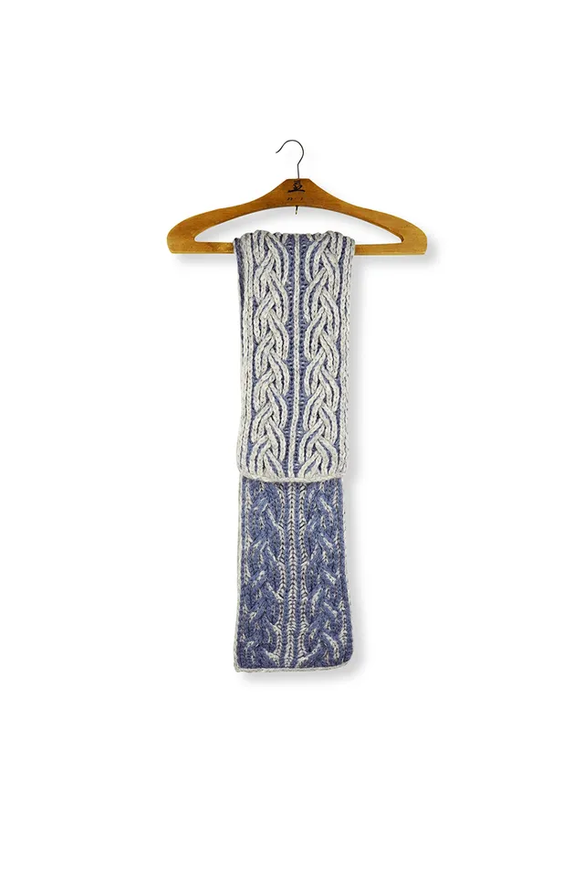 Isager Écharpe Brioche Bicolore Patron Tricot