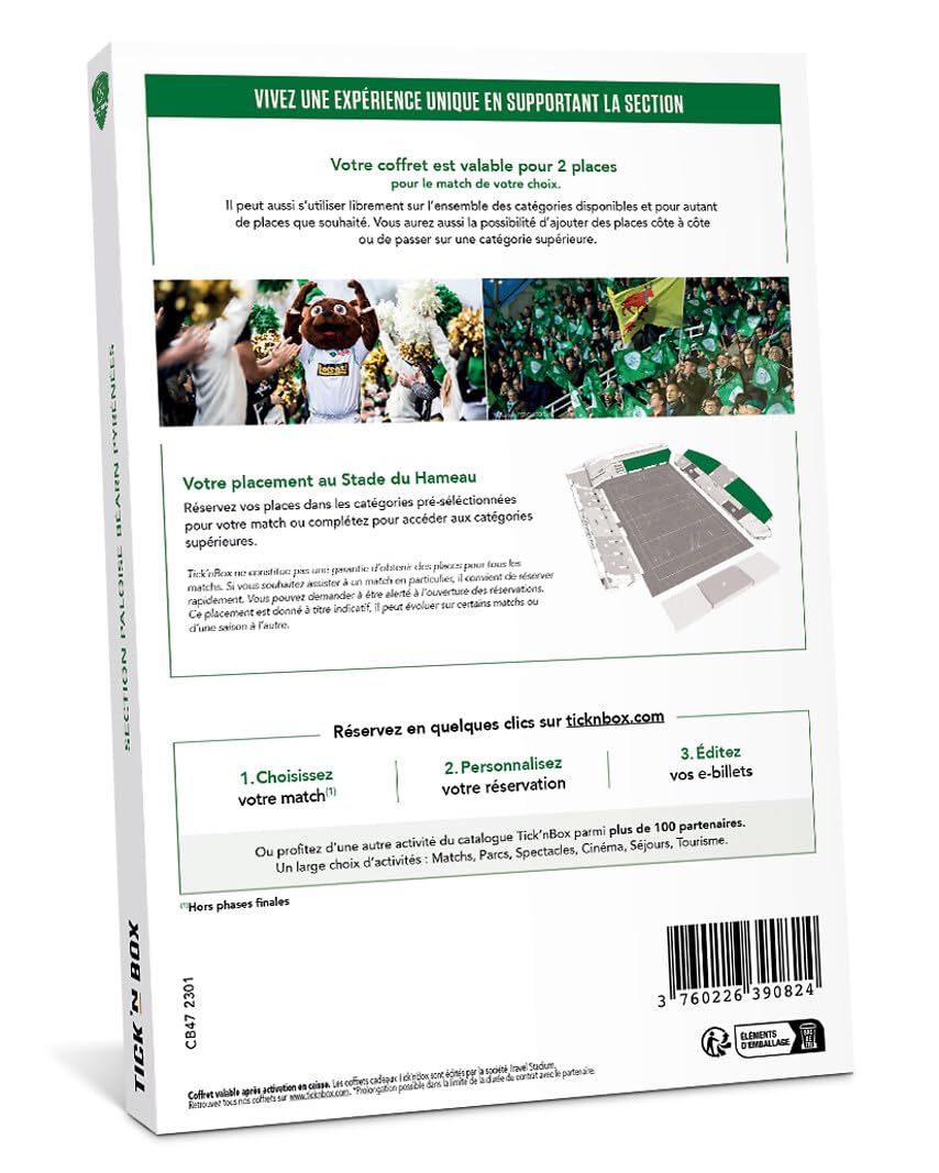 Wonderbox Section Paloise coffret cadeau rugby 2 pers