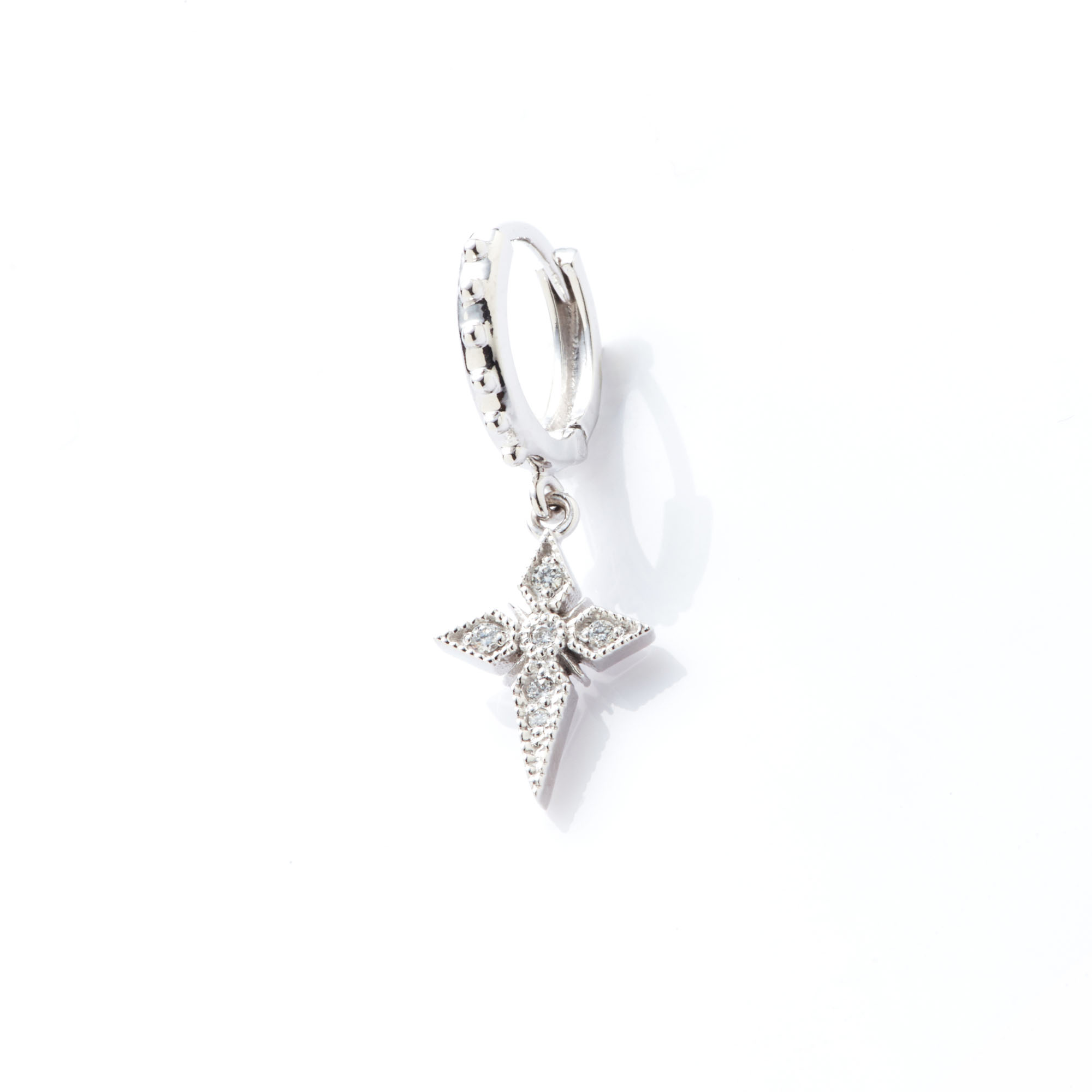 Angèle Brousse Saintes Mini Créole Croix boucles or jaune diamant