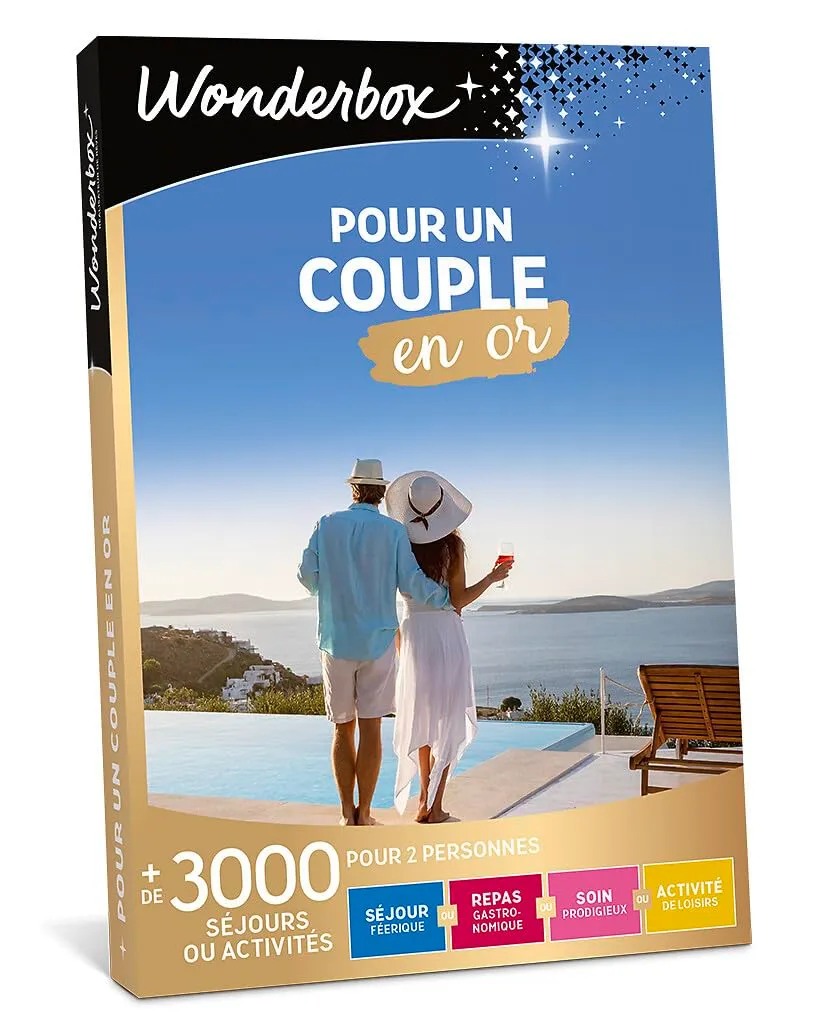 Wonderbox Pour Un Couple en Or coffret 2 personnes séjour repas