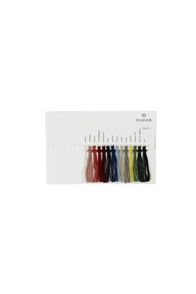 Isager Trio 2 carte nuancier laine couleurs