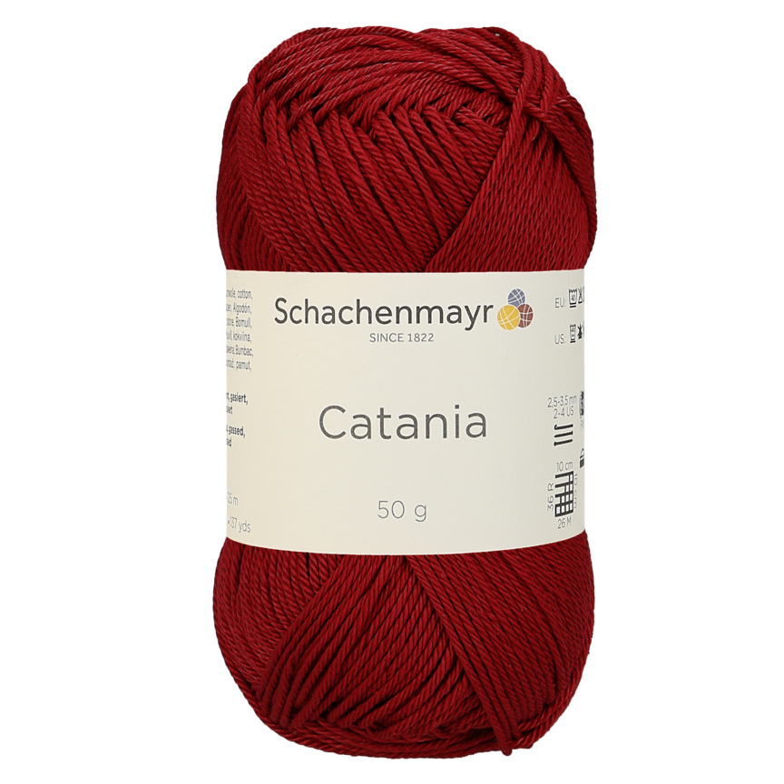 Schachenmayr Catania 0424 Kirsche fil coton 50g rouge