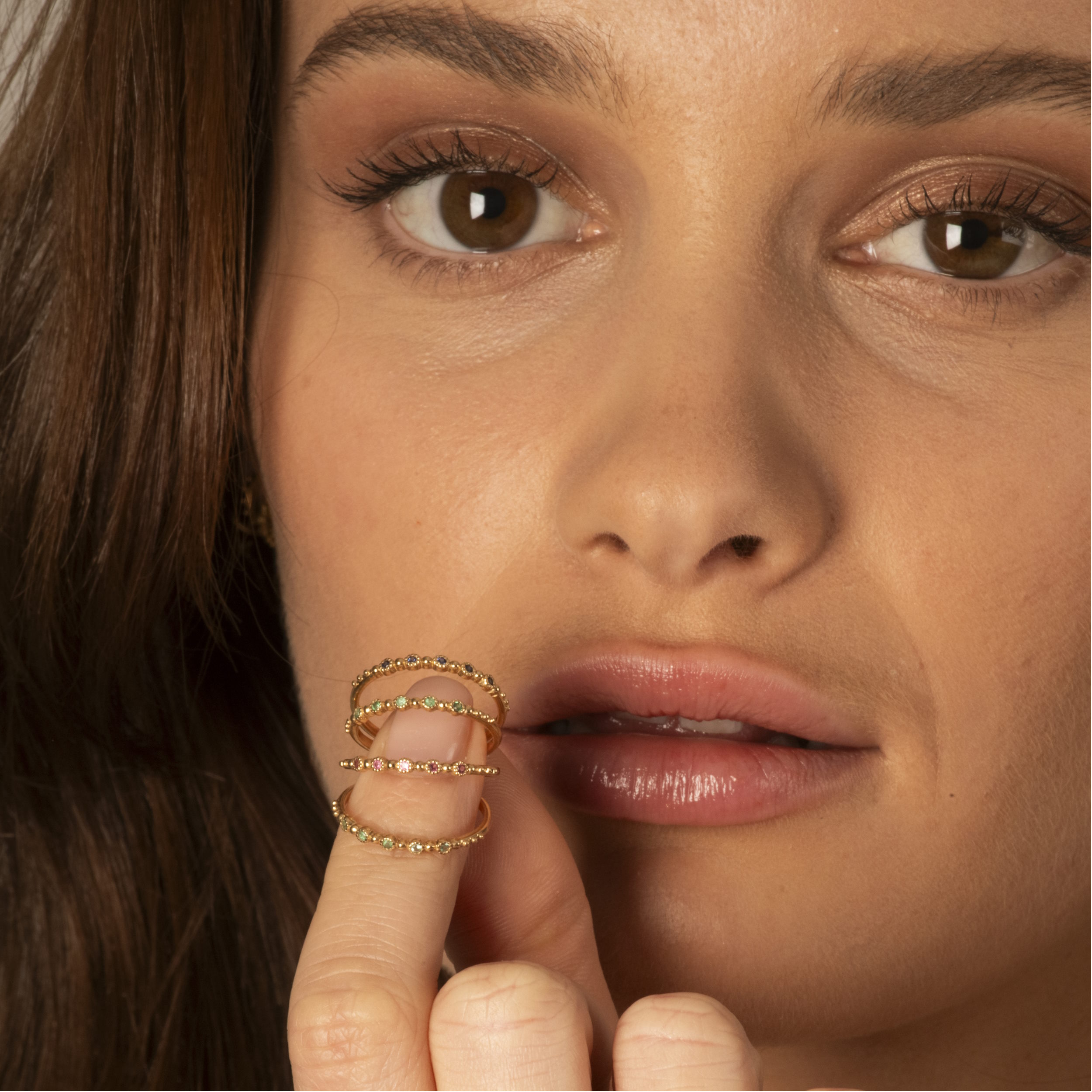 Angèle Brousse Nina Small Colors bague or tourmalines roses