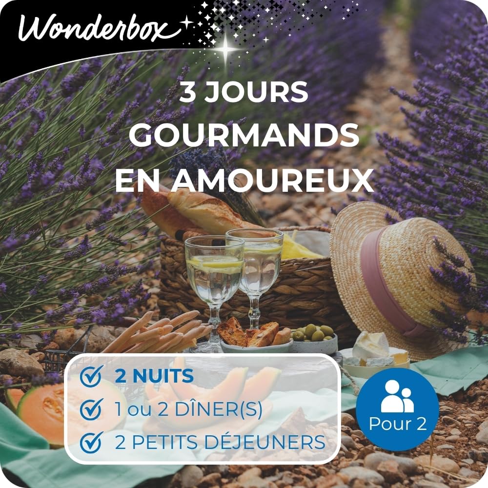 Wonderbox Séjour 3 Jours Gourmands en Amoureux coffret 2 pers
