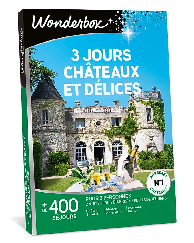 Wonderbox Séjour & week-end 3 Jours Châteaux Et Délices coffret cadeau 2 pers