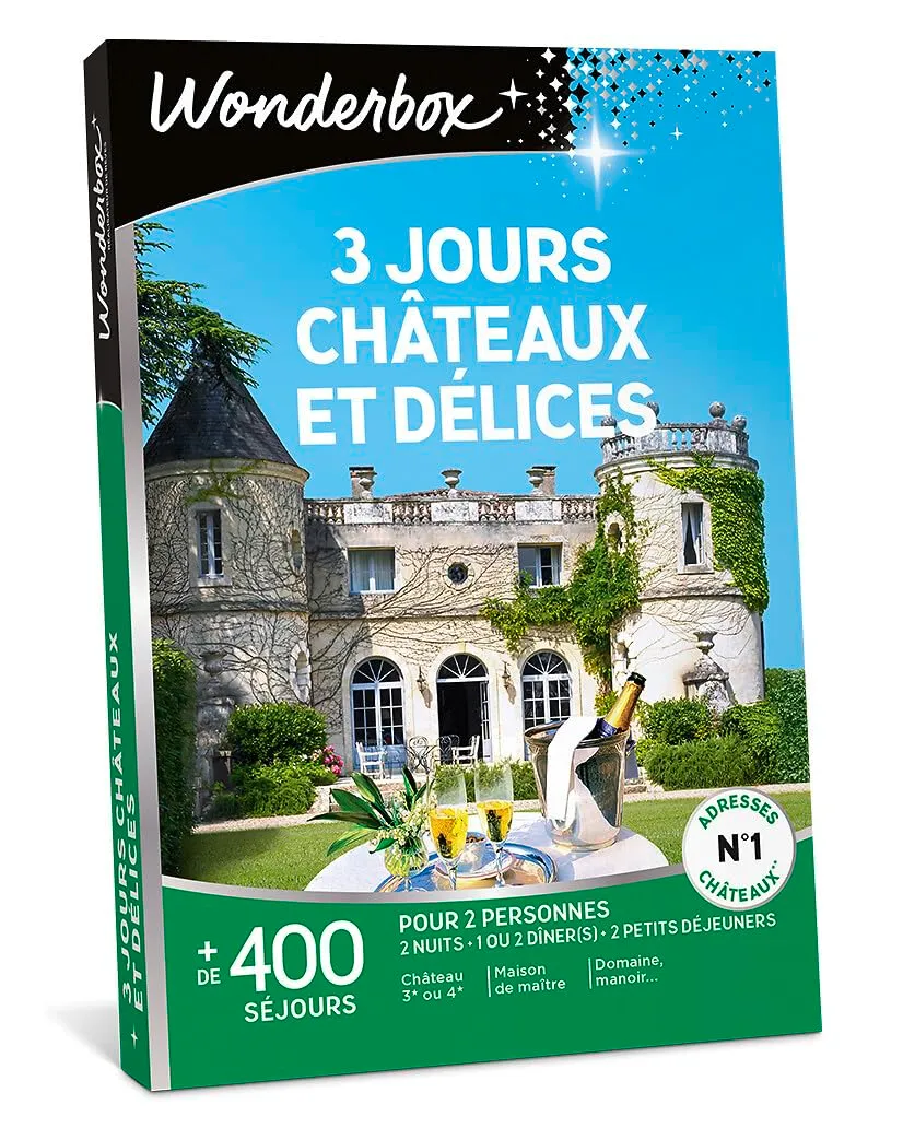 Wonderbox Séjour & week-end 3 Jours Châteaux Et Délices coffret cadeau 2 pers