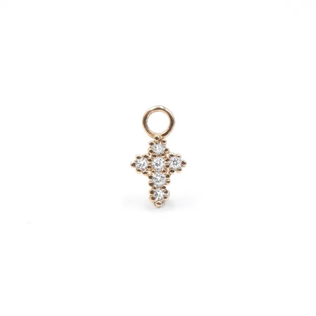 Angèle Brousse Eternity charm croix or jaune 18 carats