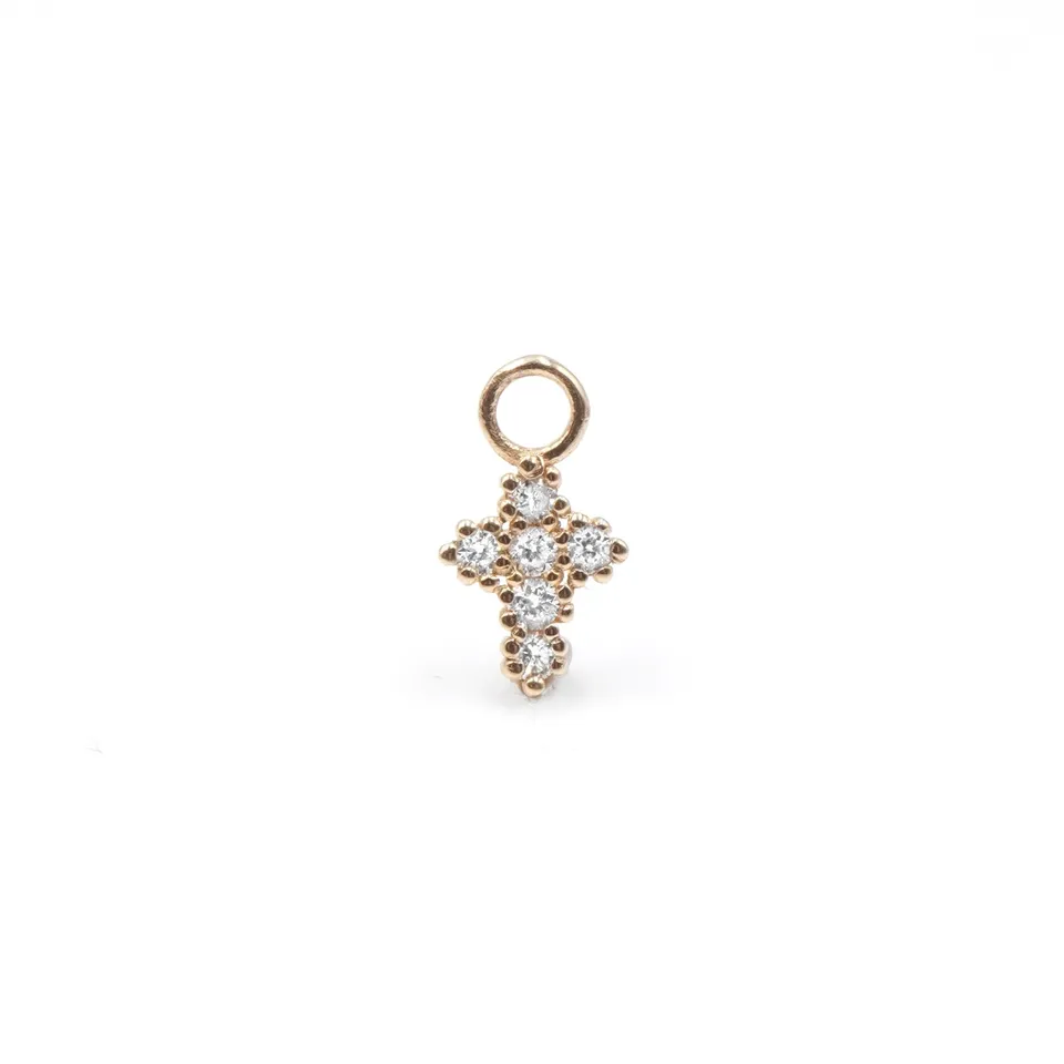 Angèle Brousse Eternity charm croix or jaune 18 carats