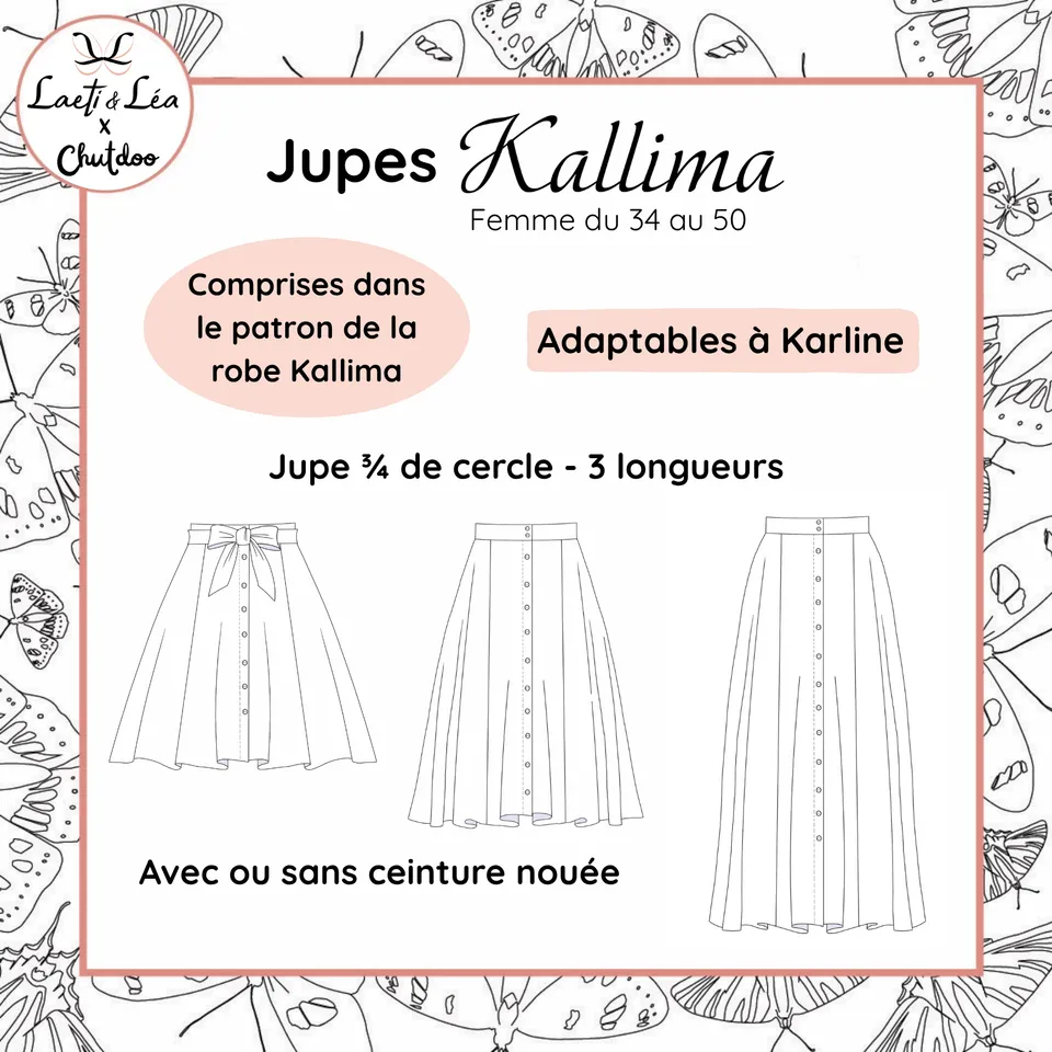 Laeti & Léa Kallima patron jupe femme PDF 3/4 cercle