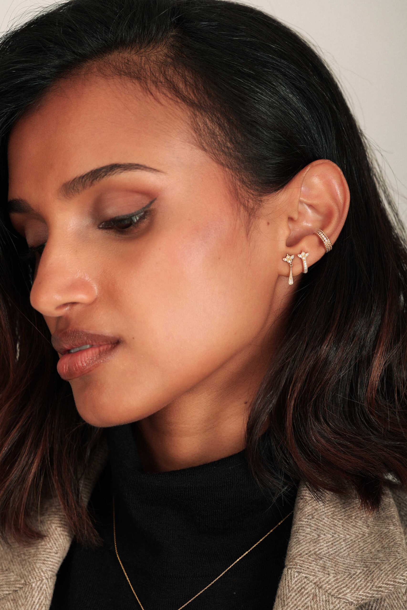 Angèle Brousse Nina earcuff or jaune 18 carats réversible