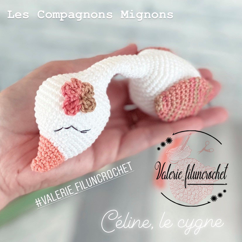 Céline le cygne patron crochet tutoriel amigurumi PDF