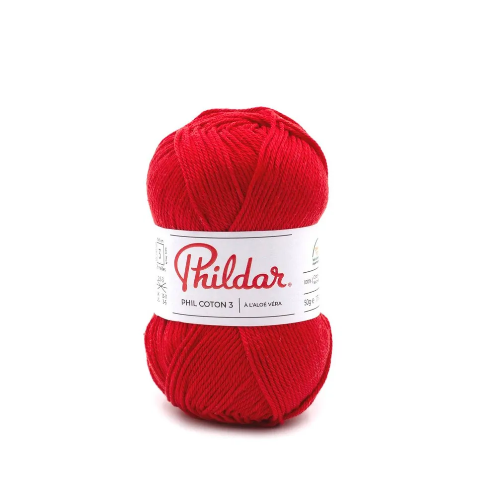 Phildar Phil Coton 3 fil coton griotte aloé vera