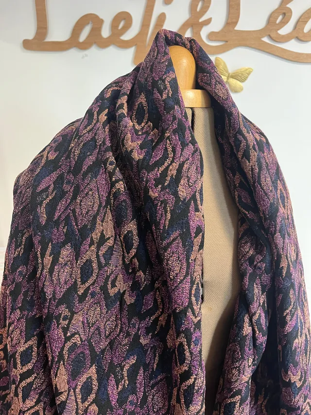 Laeti & Léa Jacquard Diamond coupon tissu violet bleu 2 m