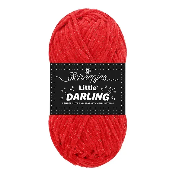 Scheepjes Fil Chenille Sparkle 427S fil chenille cerise argenté