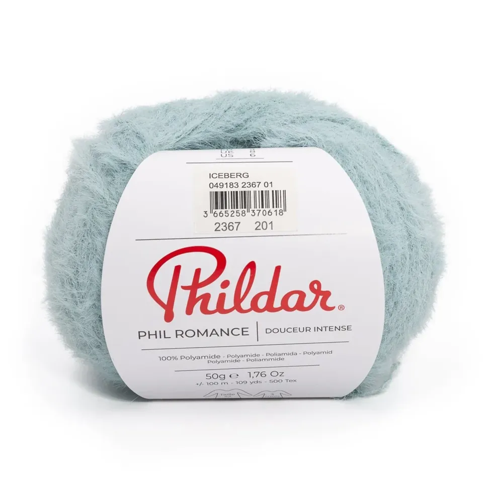 Phildar Phil Romance pelote Iceberg 50g fil poilu doux