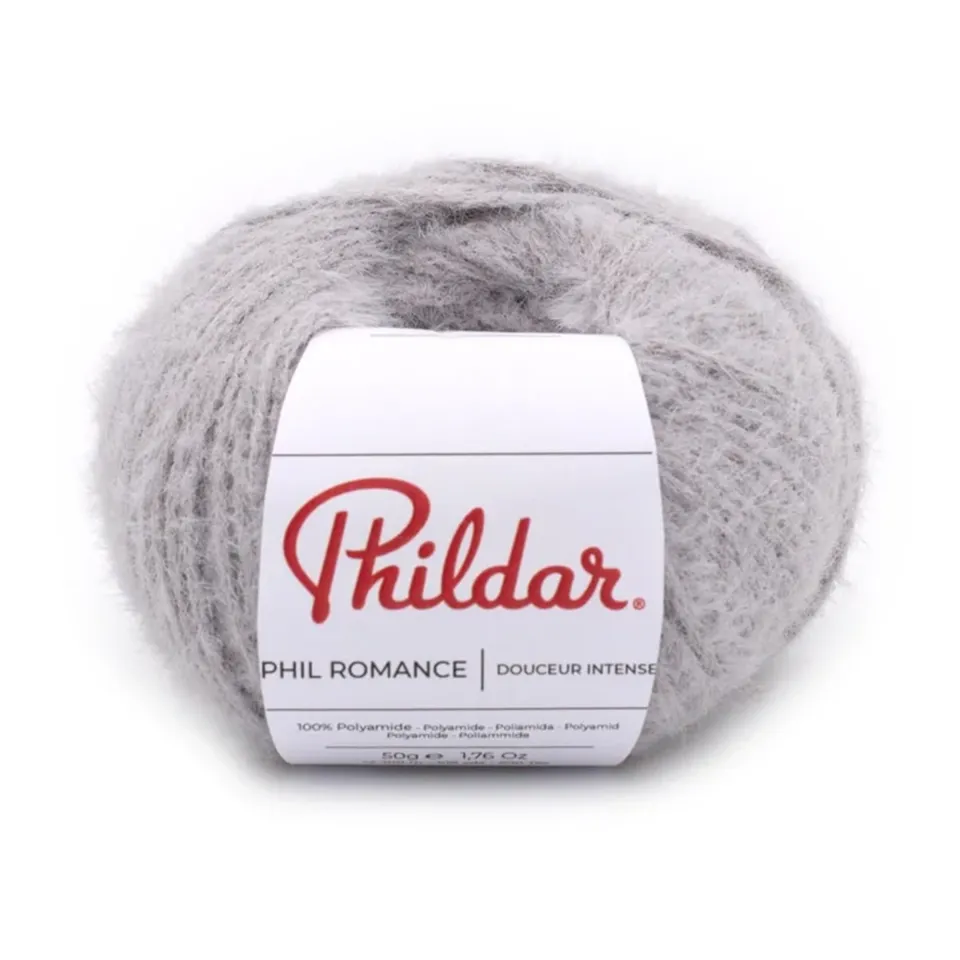 Phildar Phil Romance pelote Givre 50g fil poilu doux