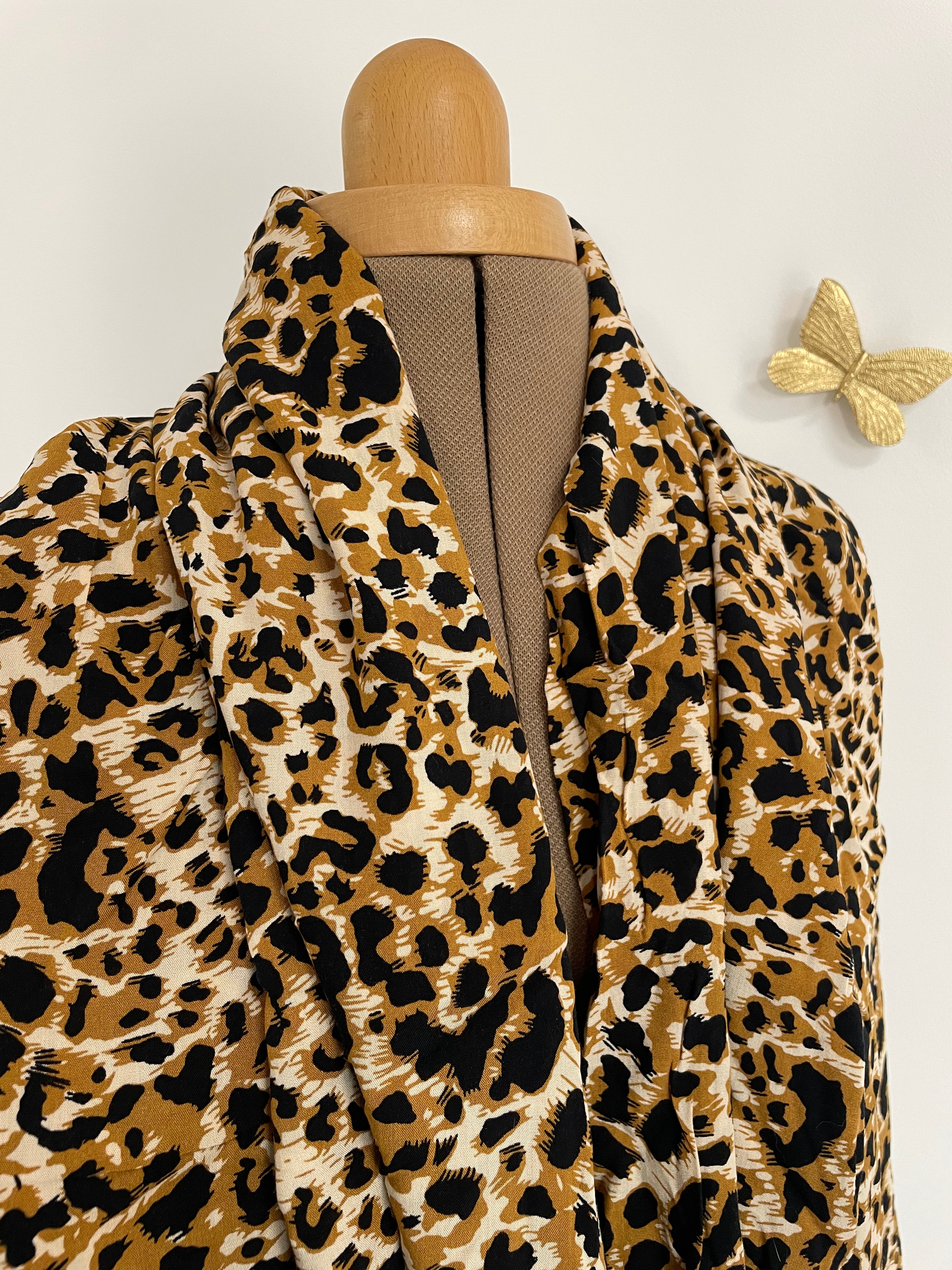 Laeti & Léa Léopard coupon viscose 1m40 beige imprimé