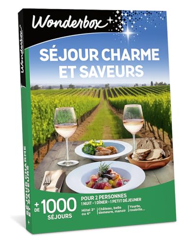 Wonderbox Séjour Charme et Saveurs coffret nuit dîner pour 2