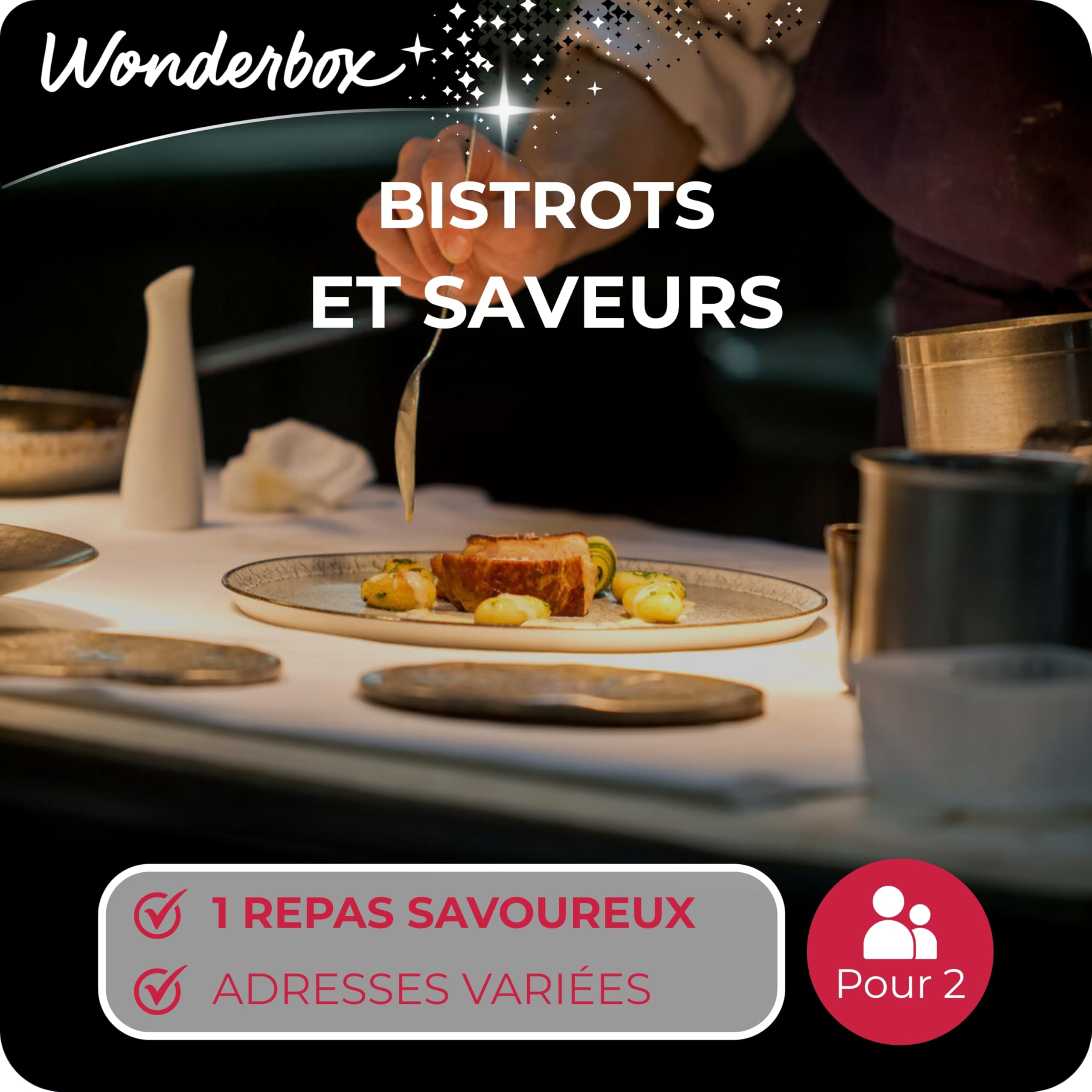 Wonderbox Bistrots et Saveurs coffret cadeau restaurant couple