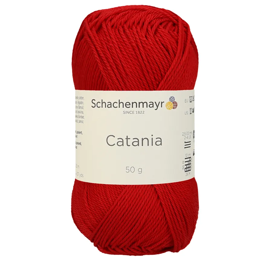 Schachenmayr Catania 0115 fil coton rouge signal 50 g
