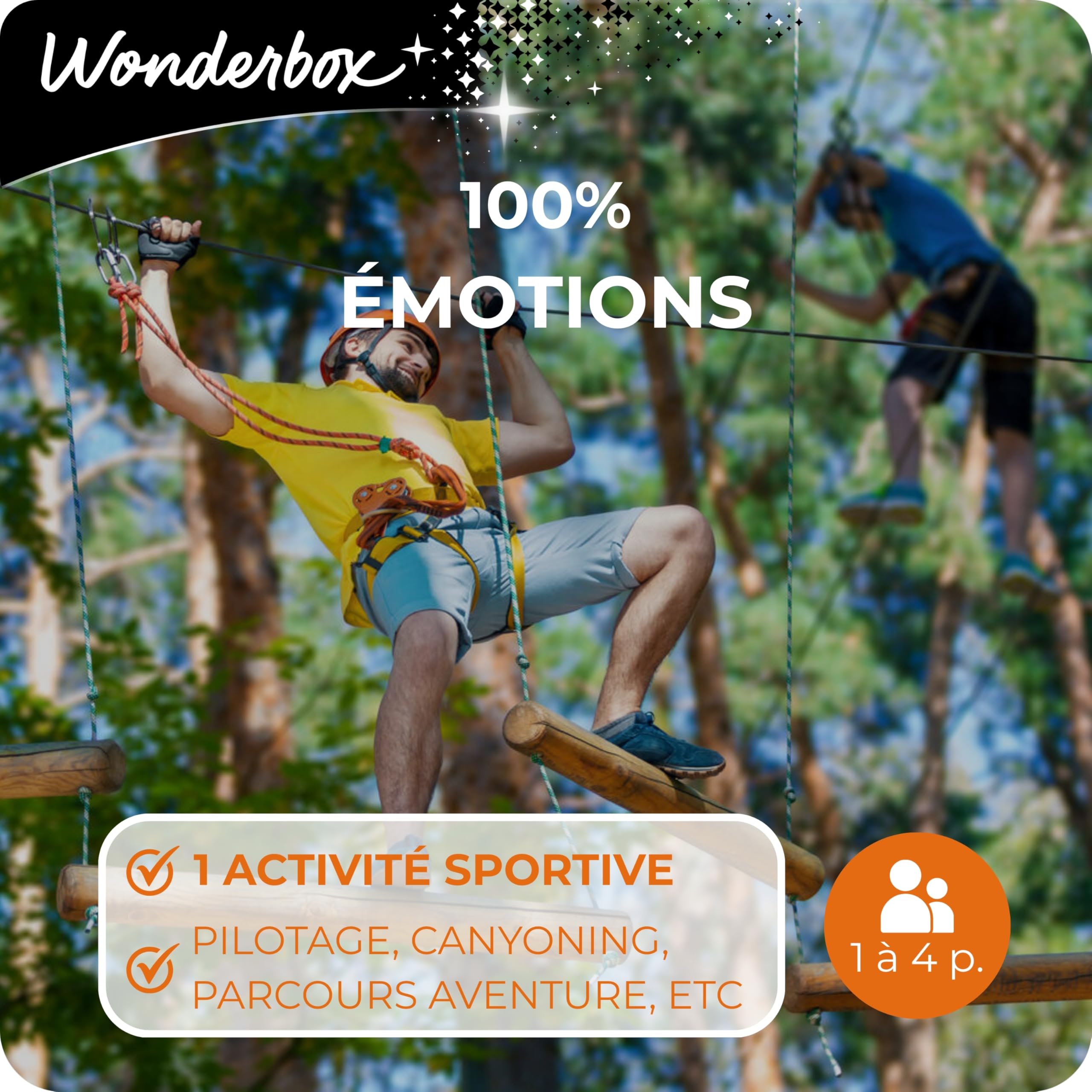 Wonderbox Sport & aventure 100% Émotions coffret cadeau sensations fortes