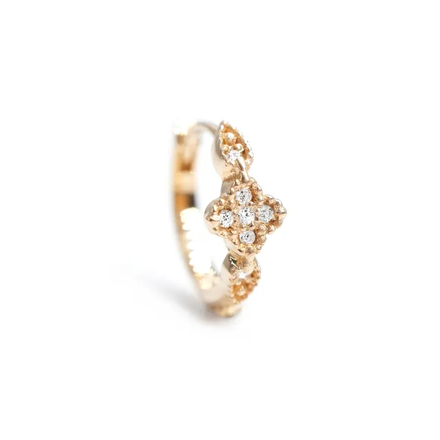 ANGÈLE BROUSSE Nina Flower pétales créole or jaune 18 carats