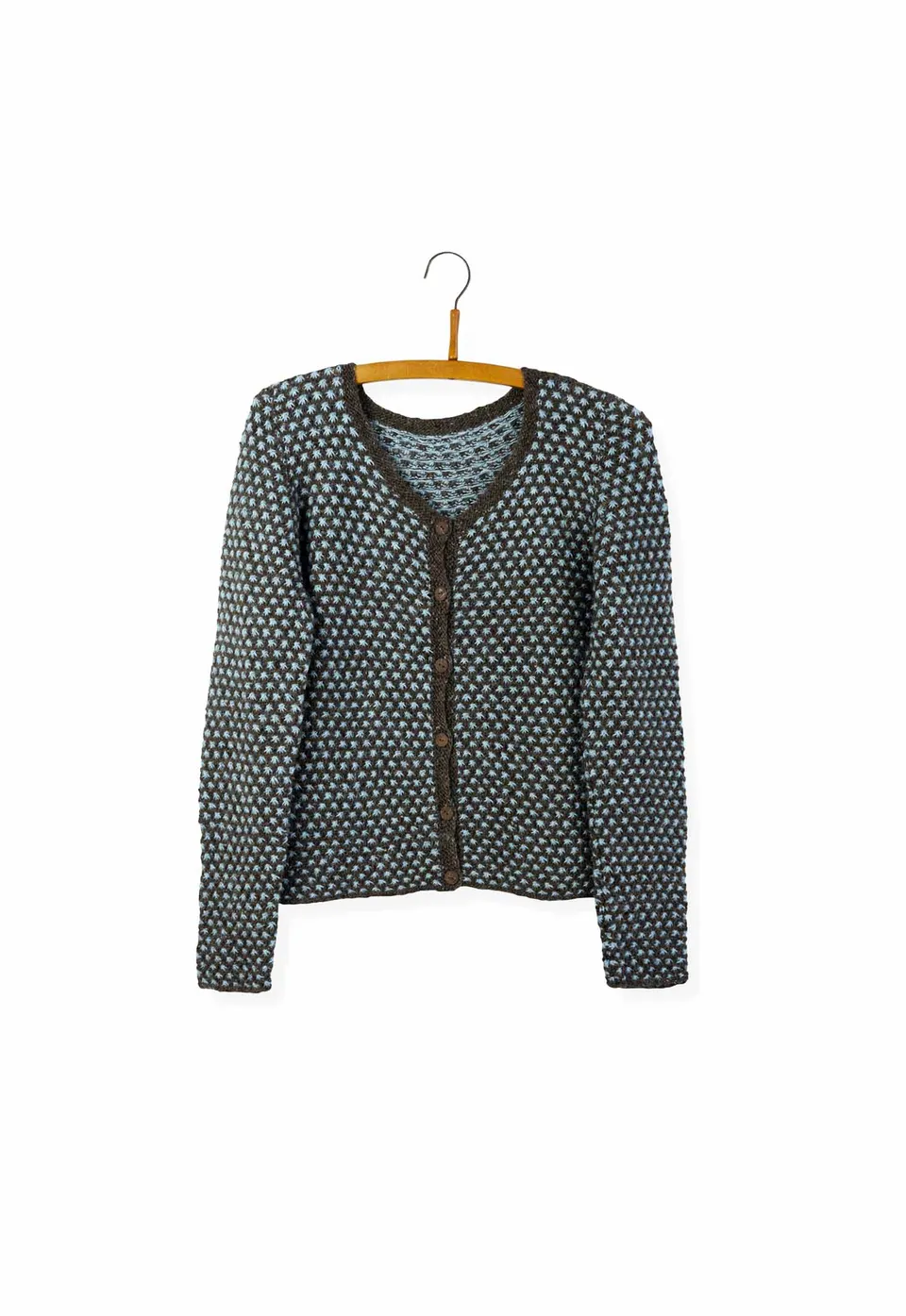 Isager Blå Hortensia kit tricot laine bleue