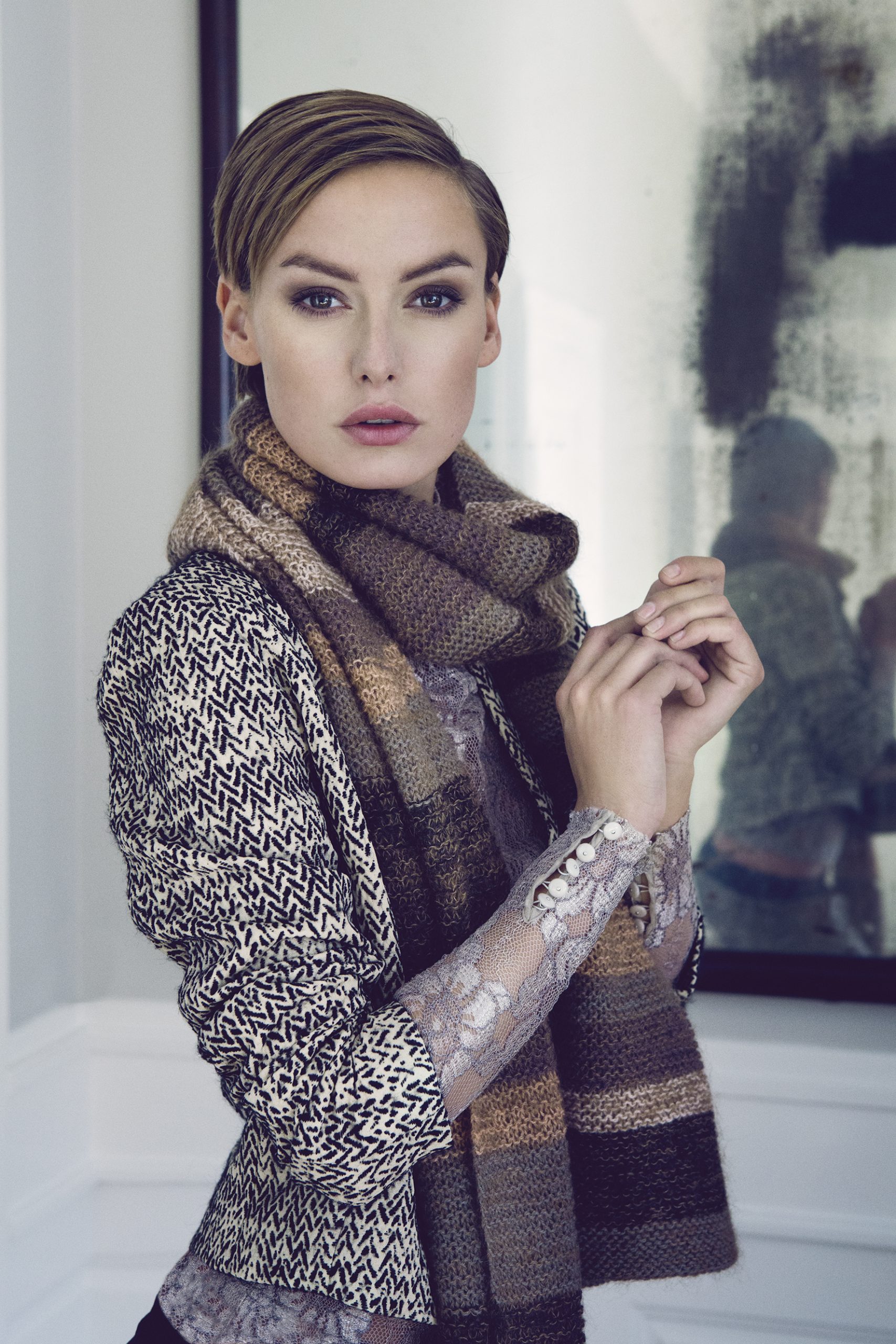 Isager Kalahari kit tricot pull rayures laine