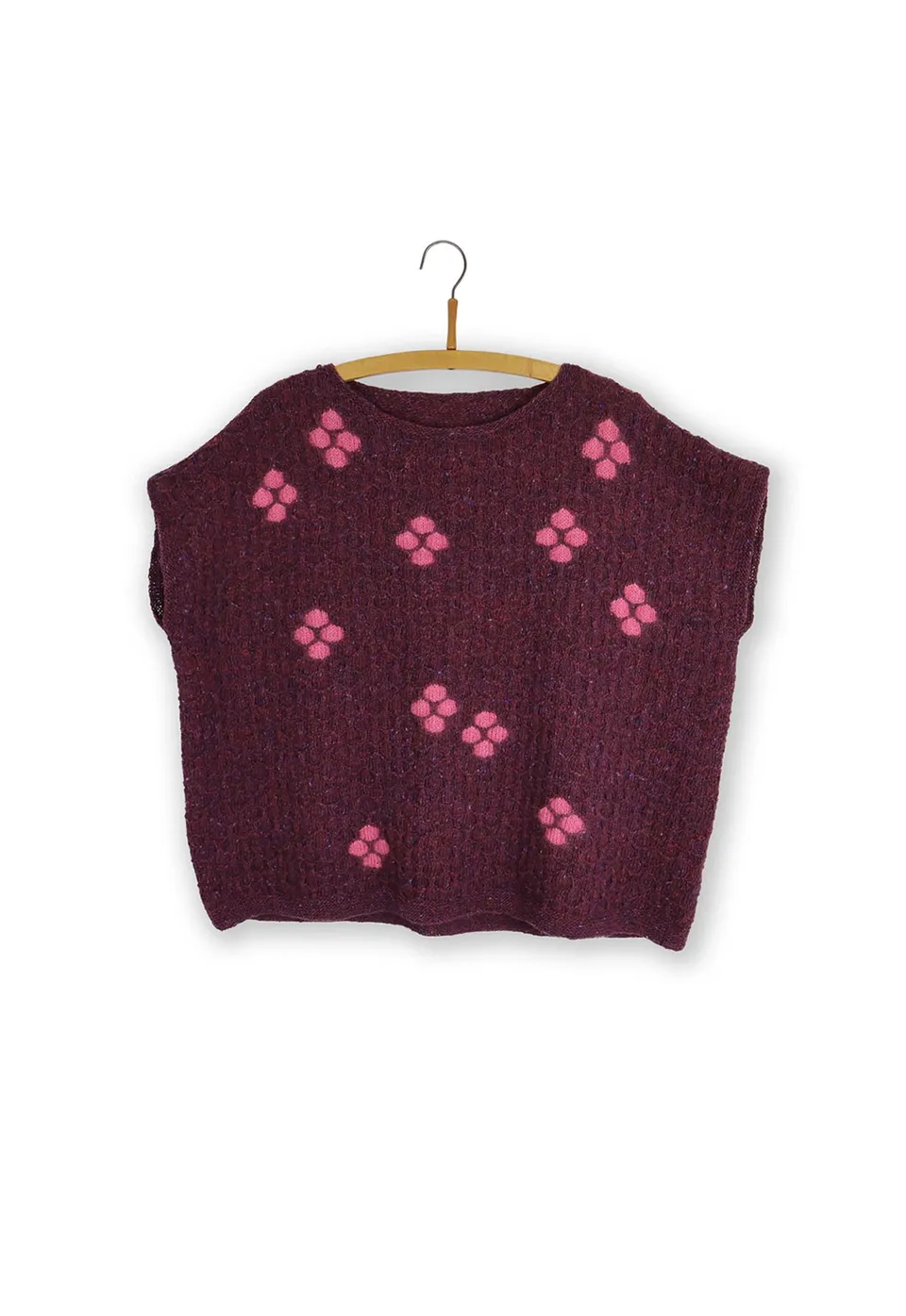 Isager Flowers kit tricot pull fleurs laine