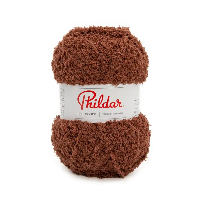 Phildar Phil Doux fil pelote marron 50g fil doux