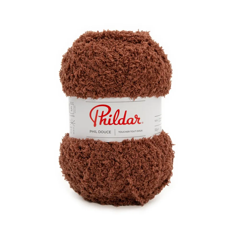 Phildar Phil Doux fil pelote marron 50g fil doux