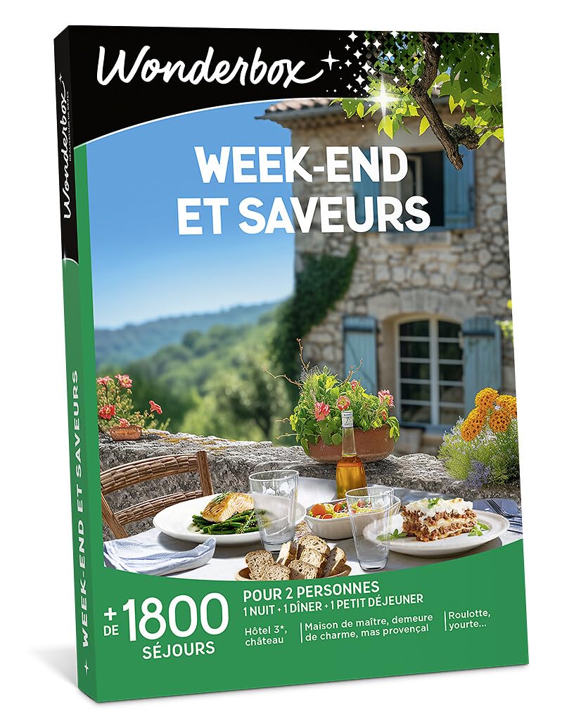 Wonderbox Week-End et Saveurs coffret séjour gourmand 1 nuit 2 pers