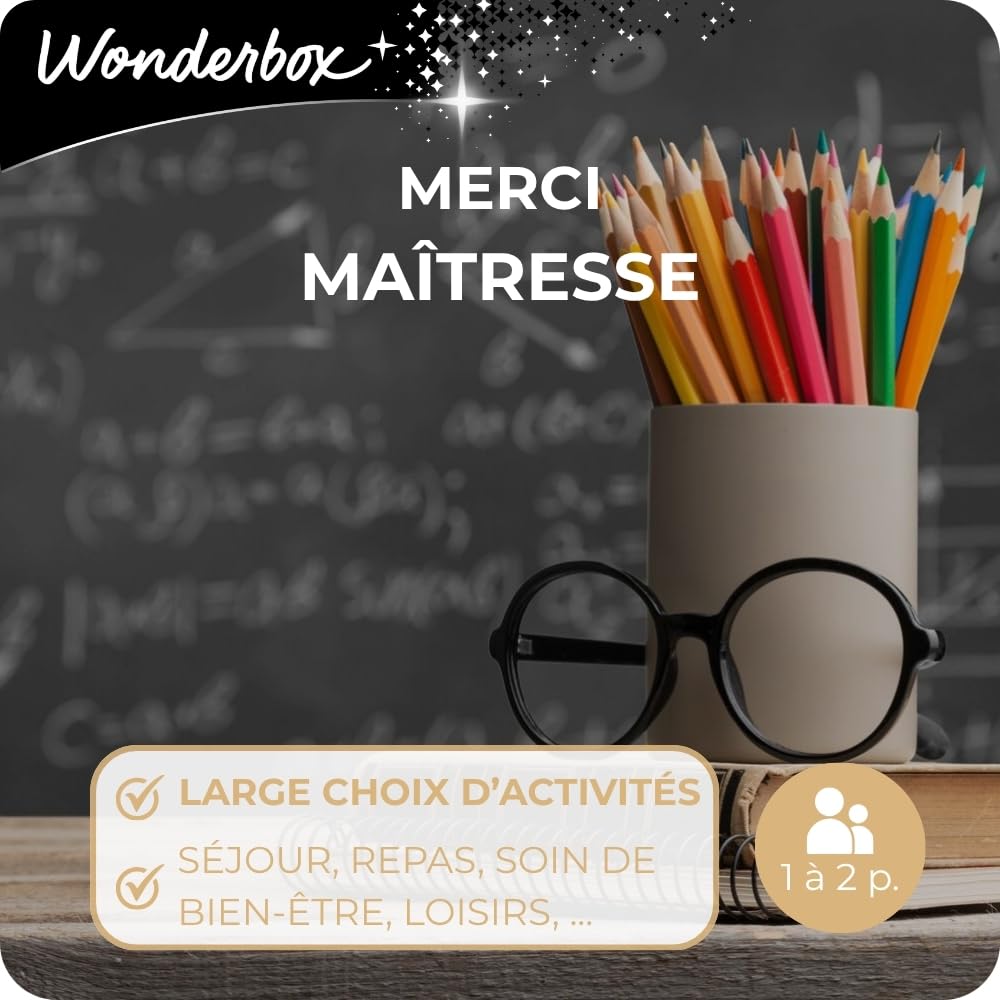 Wonderbox Merci Maîtresse coffret multi-activités 1 ou 2 pers.