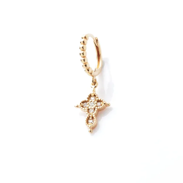 Angèle Brousse Nina créole croix or 18 carats diamants