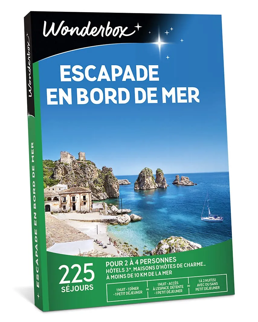 Wonderbox Escapade en Bord de mer coffret cadeau 225 séjours 2-4 pers