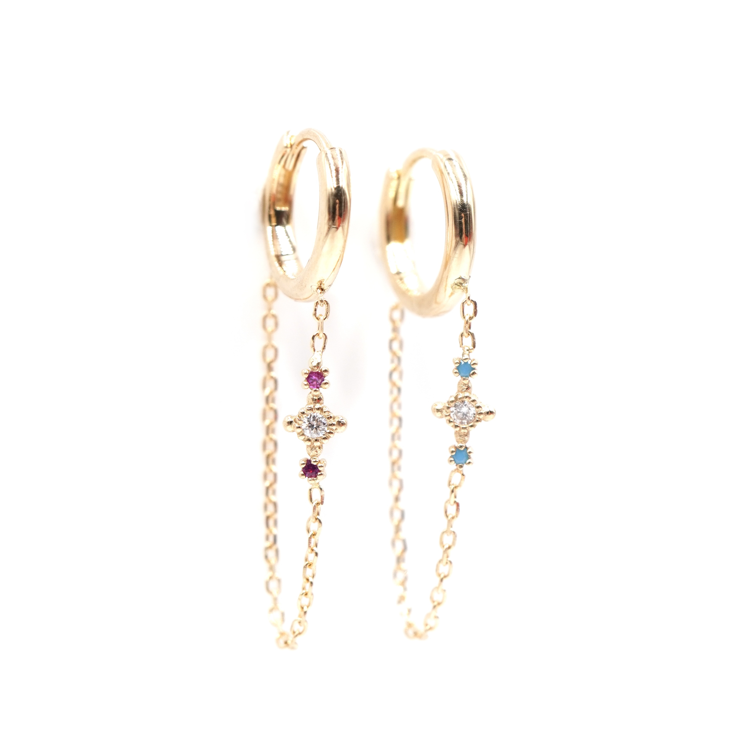 Angèle Brousse Susie créole chaîne or jaune turquoises diamants
