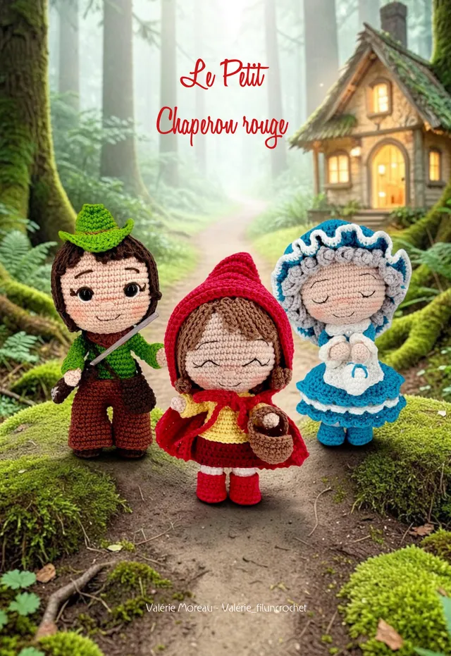 Livret Chaperon Rouge livre crochet chasseur mère-grand