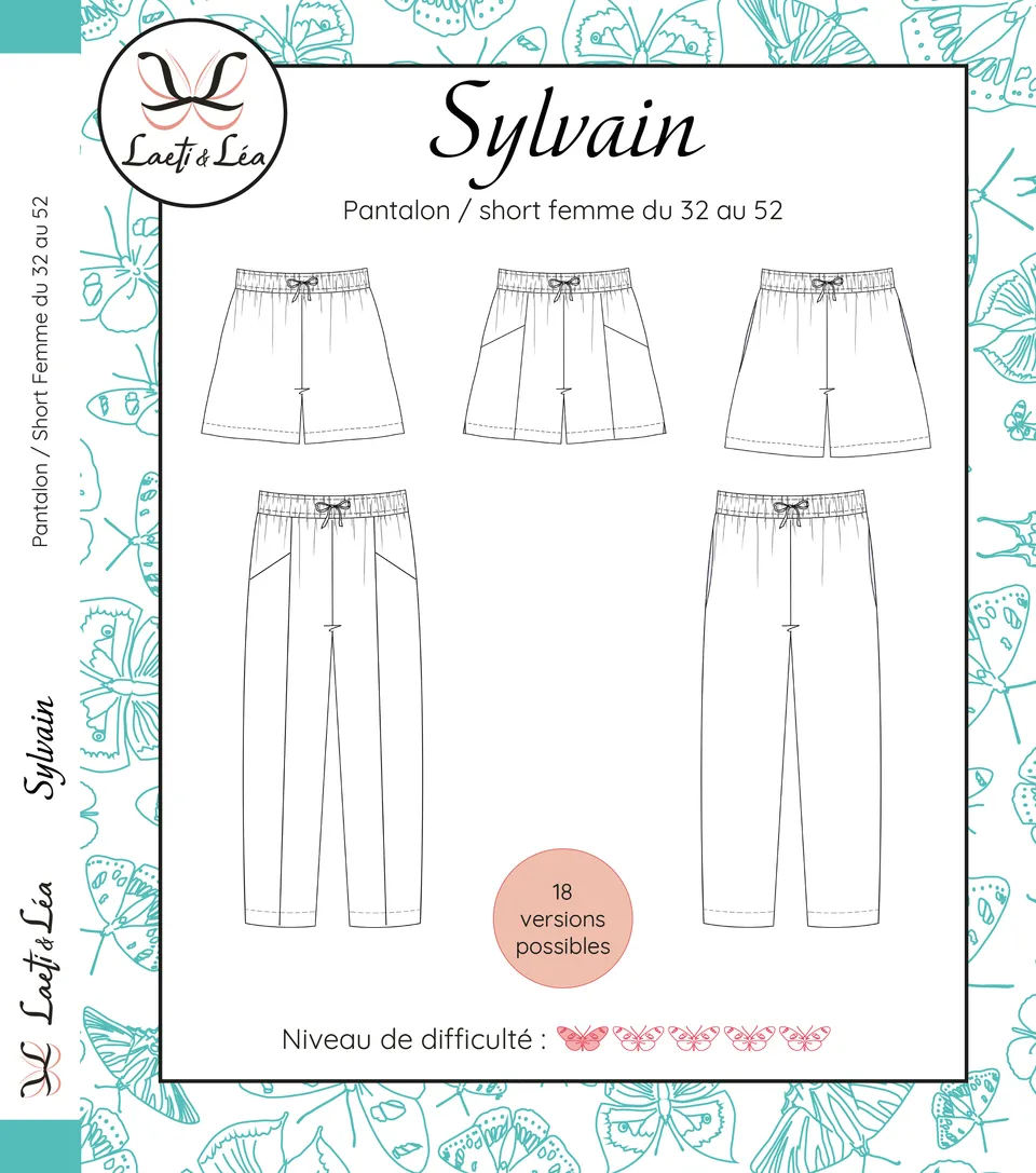 Laeti & Léa Sylvain patron pantalon femme PDF taille élastique