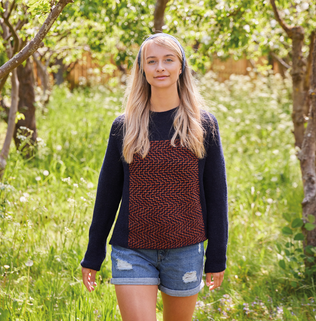 Isager Mads Tomat kit tricot pull en laine