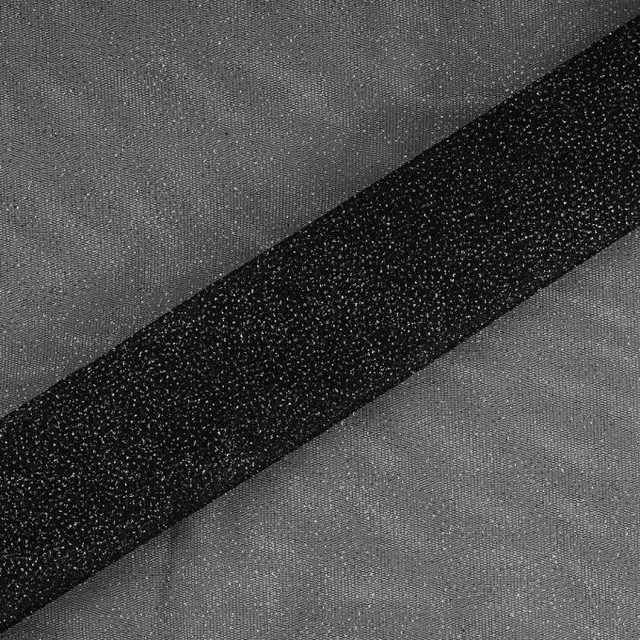 Tulle à paillettes noir 25x140 cm pour robe poupée