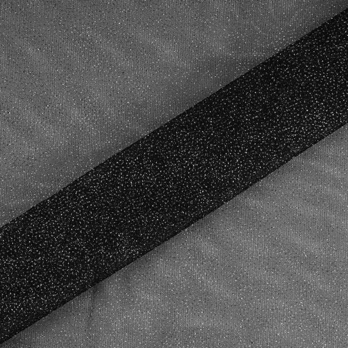 Tulle à paillettes noir 25x140 cm pour robe poupée