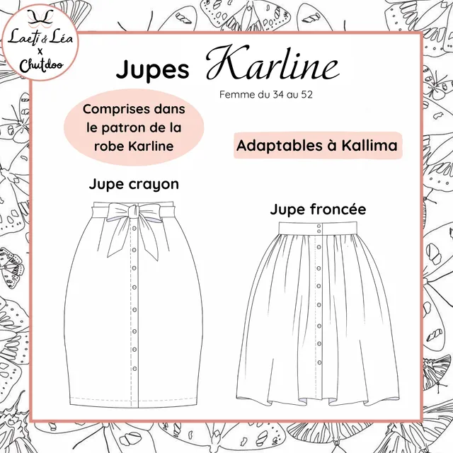 Laeti & Léa Karline patron jupe PDF 34-52 crayon froncée